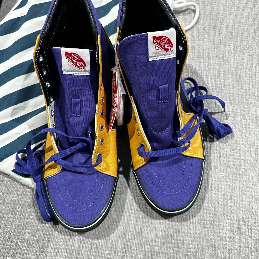 Vans Sk8-Hi Custom Purple Yellow High Top Skate Shoes Mens 11 Personalized